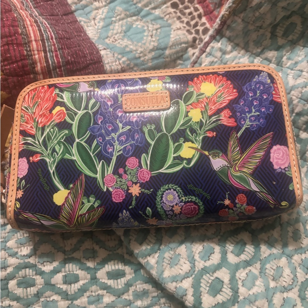 Consuela Multicolor Floral and Pink Embossed Clutch Set